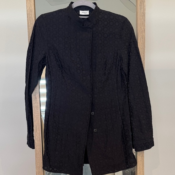 Akris Geometric Pattern Stand Collar Blazer